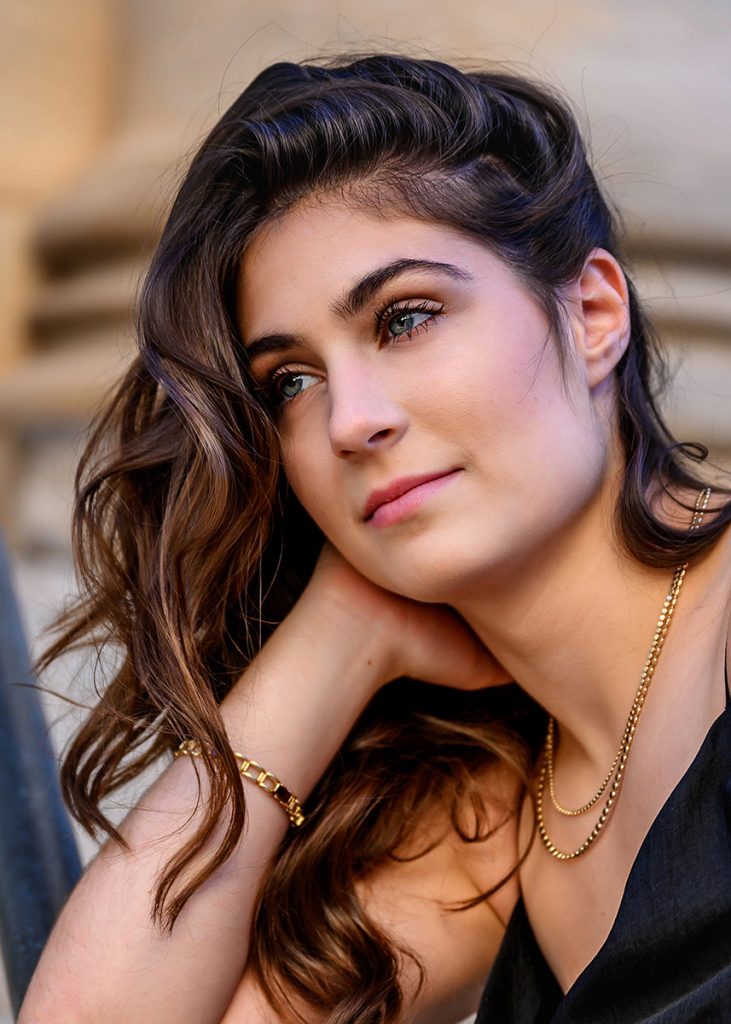 Close-up portrait of high school senior girl with natural light during Oklahoma City senior photography session