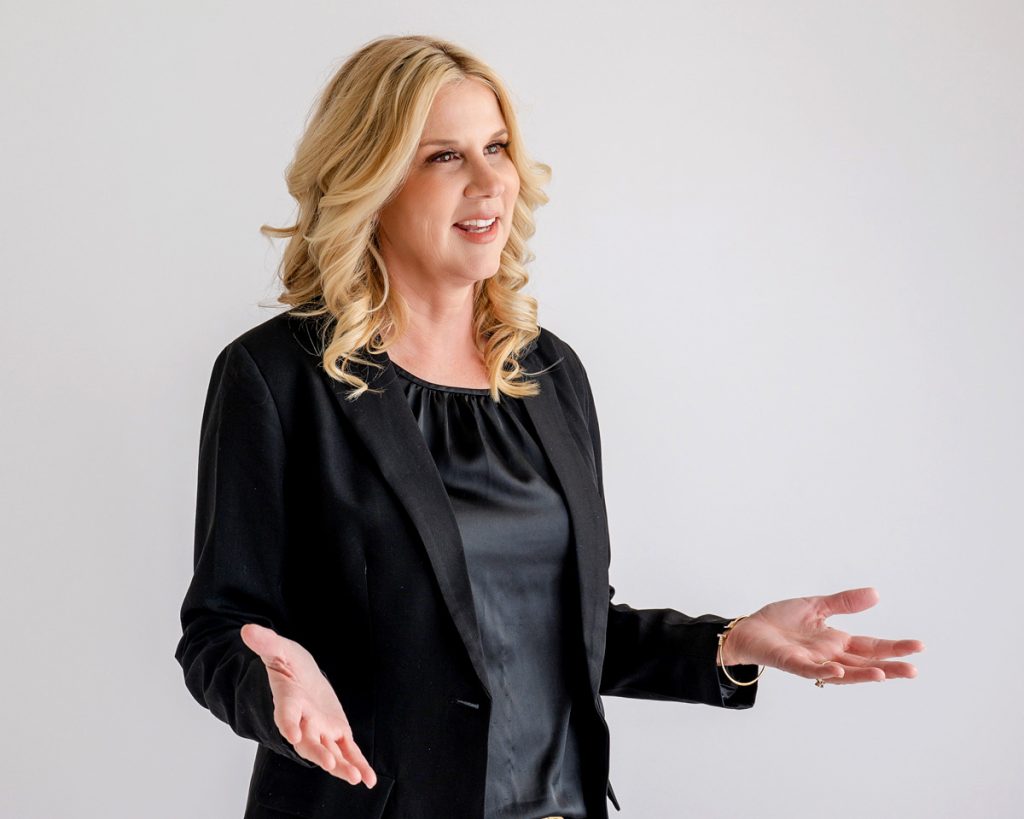 Professional branding photo of business woman speaking in Oklahoma Citypersonal branding photography session