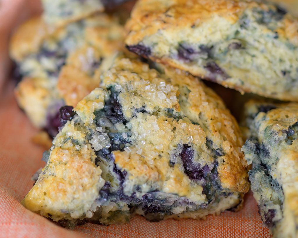 Blueberry scones photographed for Oklahoma City food and branding photography for small business bakery