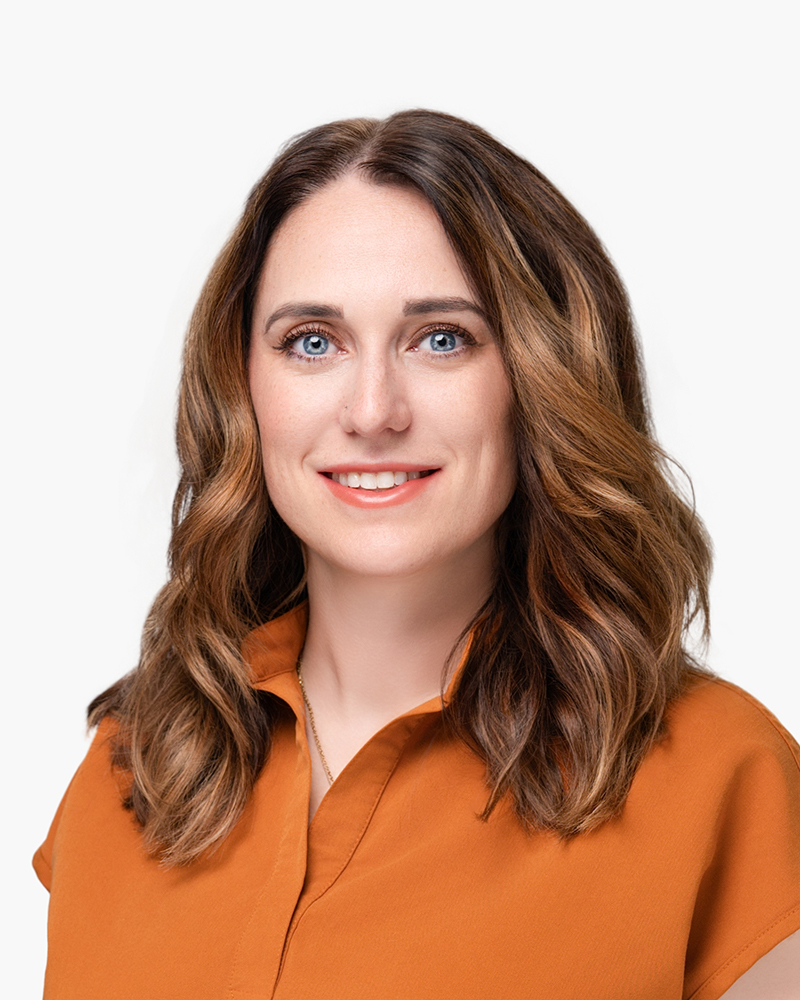 Clean, professional headshot of Katie Vaughan from Southwest Orthopaedic Specialists on a white background, styled for clinical branding.