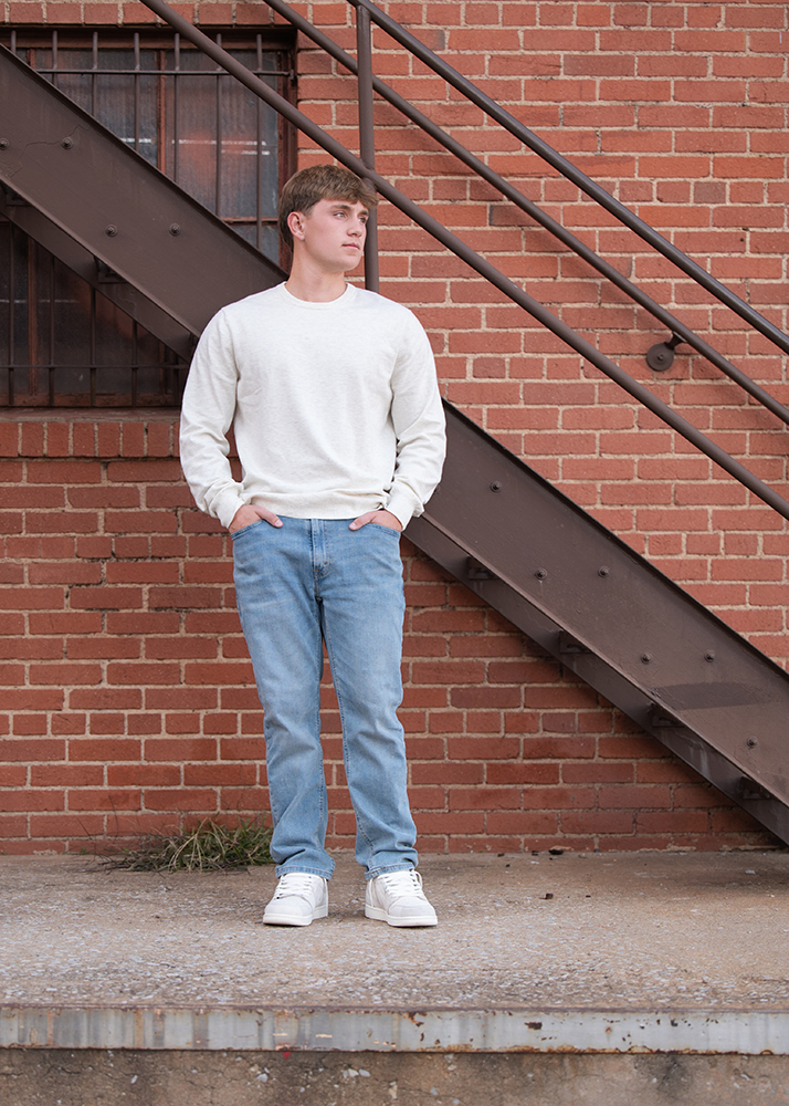 William poses casually for his Edmond senior pictures.