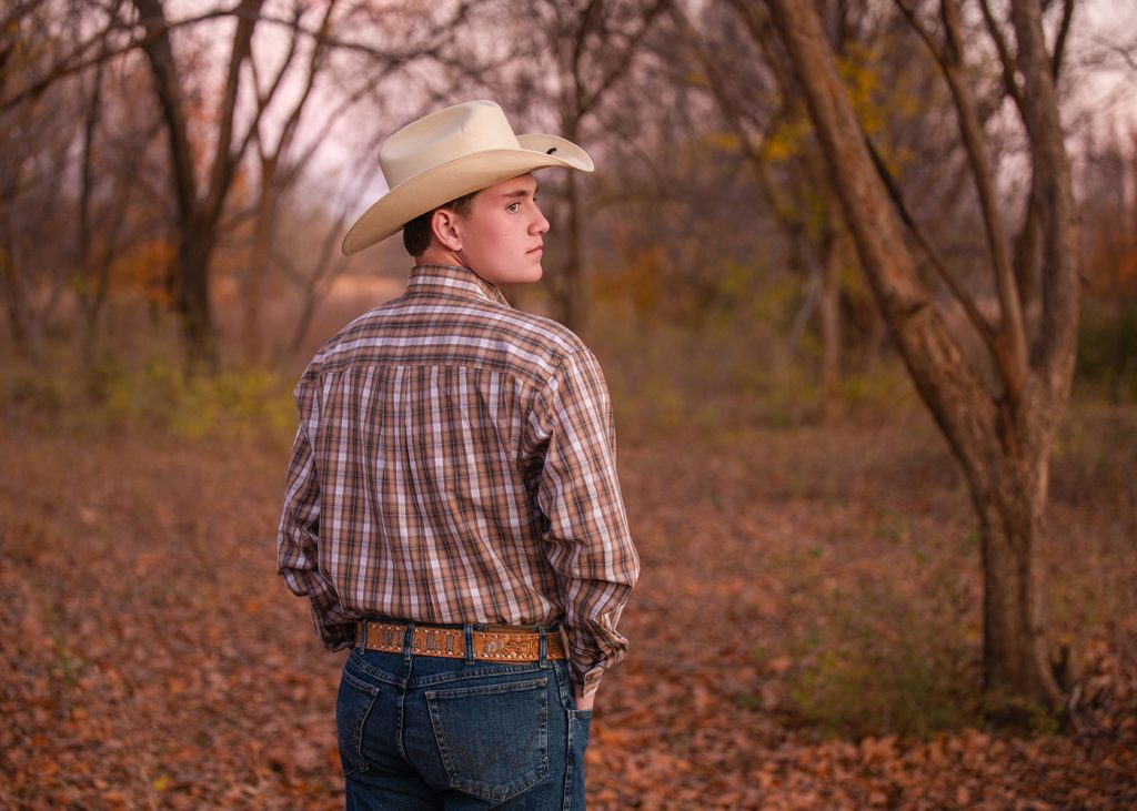 William poses casually for his Edmond, OK senior pictures.
